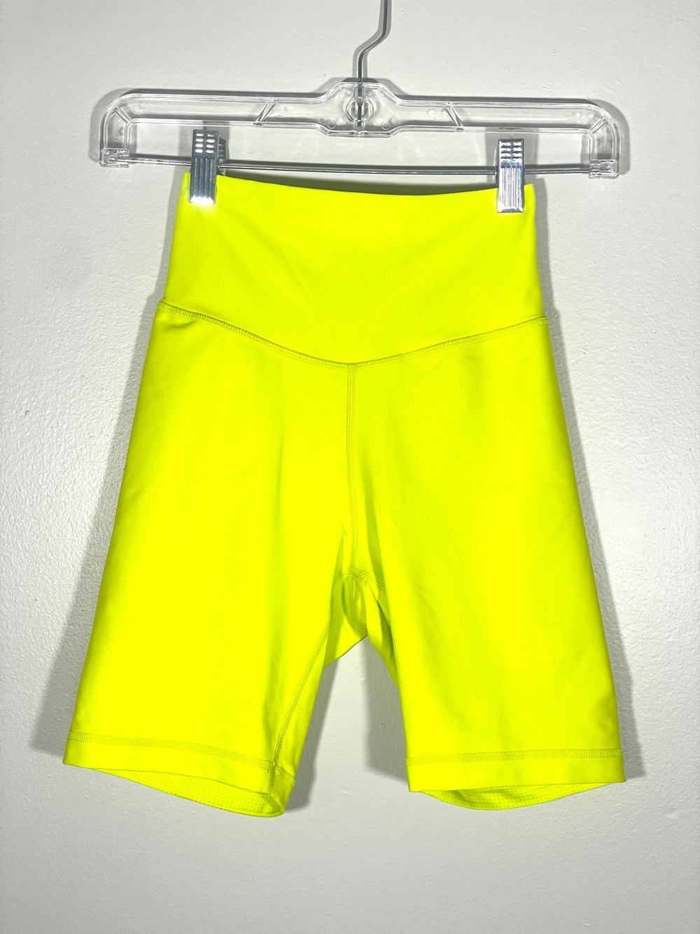 POPFLEX Neon Yellow High-Waisted Biker Shorts Athleisure Sporty